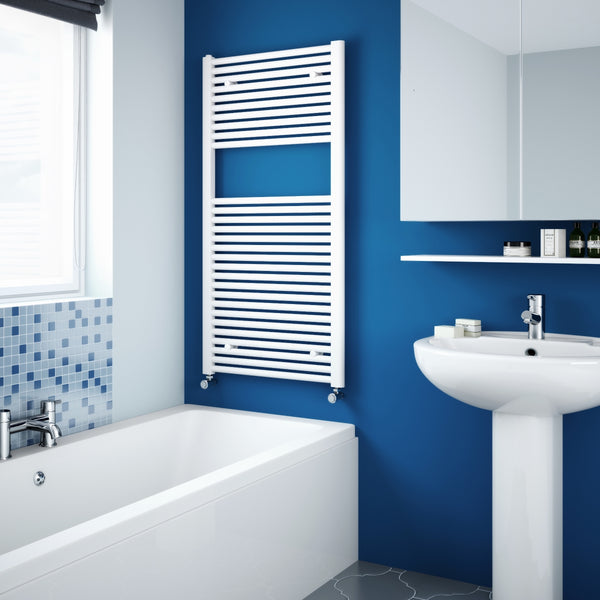 Stelrad Classic Towel Rail 1211 X 500mm White Straight 148072