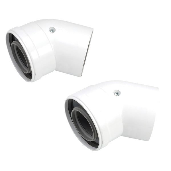 Worcester Bosch 45 Degree Boiler Flue Bend 60Mm/100Mm 2 Pack 7716191085