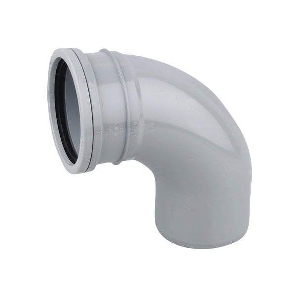Wavin OsmaSoil 110mm Ringseal Single Socket Bend 87.5 Degree 4S161 Grey