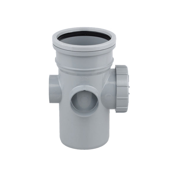 Wavin OsmaSoil 110mm Ringseal Single Socket Bossed Access Pipe 4S274 Grey