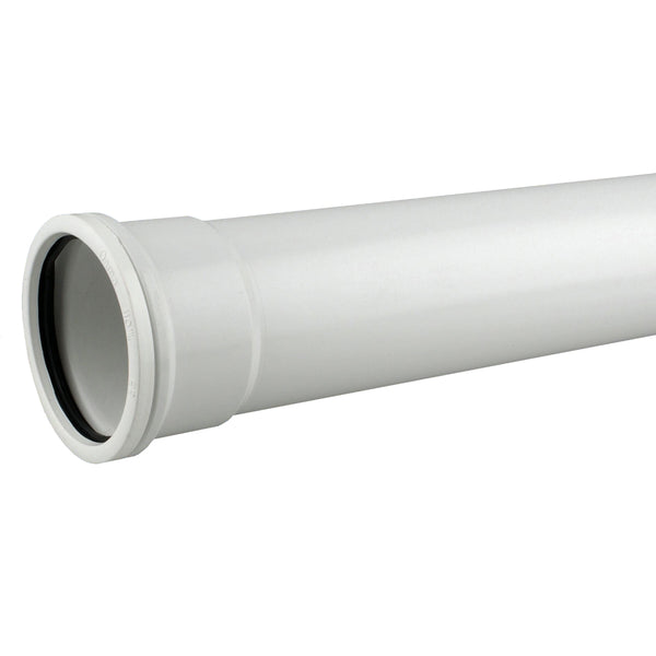 Wavin OsmaSoil 110mm Ringseal Single Socket Pipe 3M 4S043 White