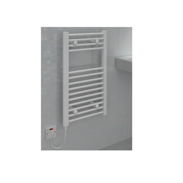 Vitellio Straight White Towel Rail 800mm X 400mm