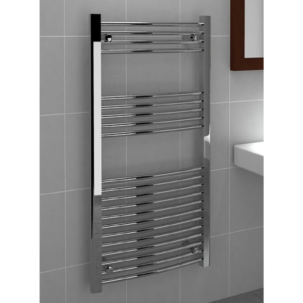 Vitellio Curved Chrome Towel Rail 1.2M X 750mm
