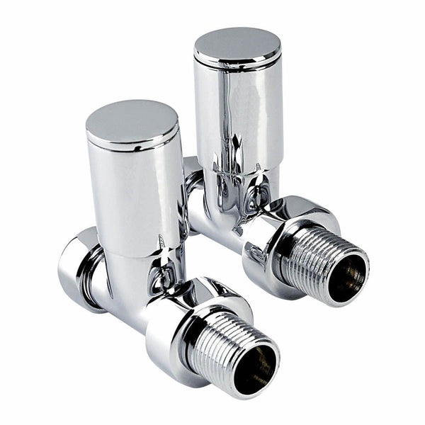 Plumbright Pair Of Straight Decorative Radiator Valves 15mm
