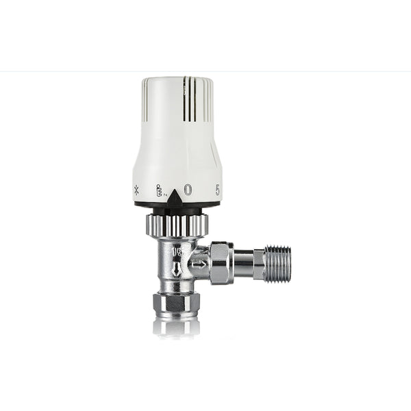 Plumbright Angled Thermostatic Mixing Valve White 15mm X 12.7mm C04167N032B