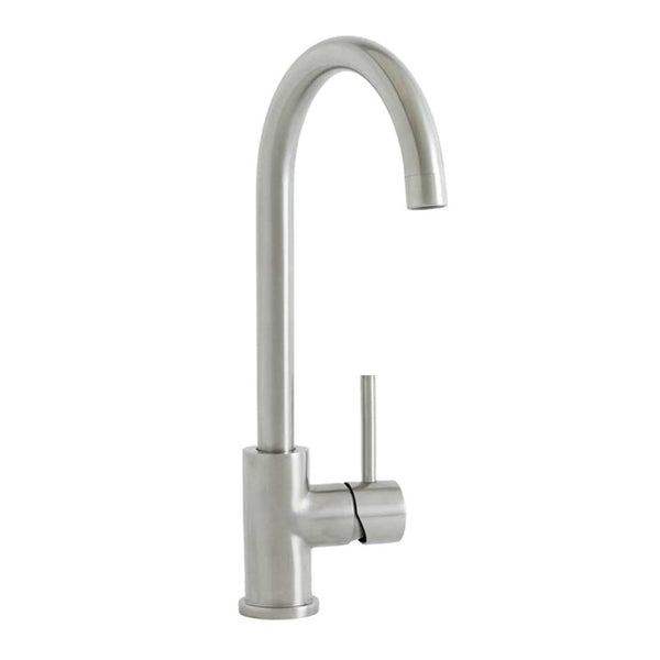 Iflo Arras Monobloc Swan Neck Kitchen Mixer Tap Brushed Nickel