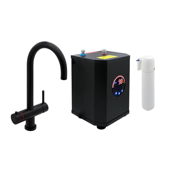 Francis Pegler Matt Black 4 Way Hot Water Kitchen Tap