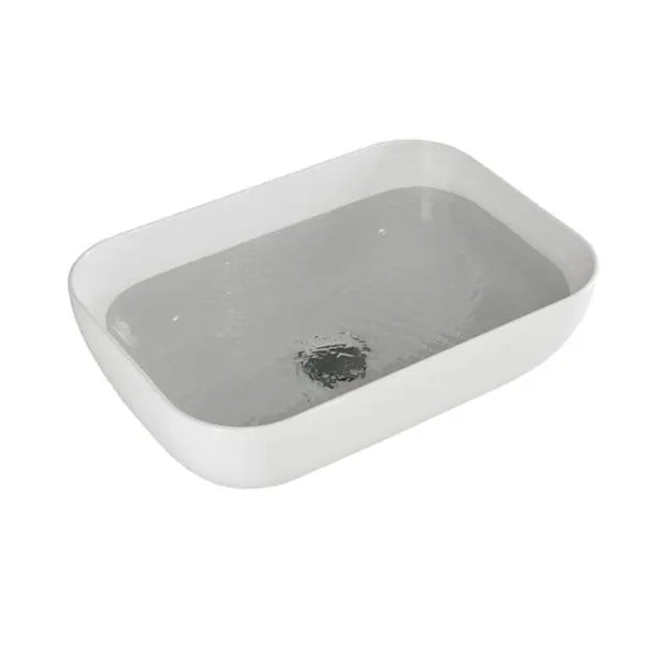 Be Modern Atlanta Vessel Basin Coral Gloss White 470mm X 335mm Coral/Whg