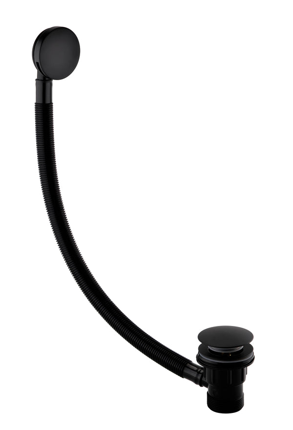 Bristan Round Clicker Bath Waste Black with Overflow W BATH03 BLK