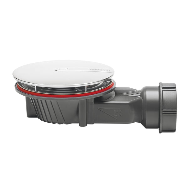 Wirquin Macdee SLIM+ Extra Flat Shower Waste, 90mm - Chrome Plated ABS Dome 30723374