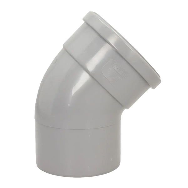 Davant Pushfit Soil 135 Single Socket Bend 110mm Light Grey