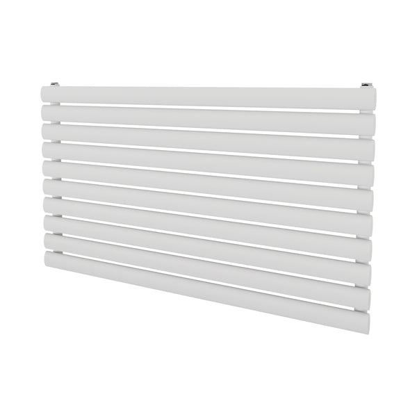 Plumbright Pearl 584x1000mm White Horizontal Oval Tube Designer Radiator PRLH5841000W