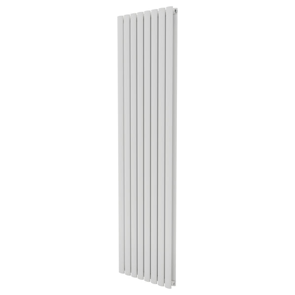 Plumbright Pearl Duplex 1800x468mm White Vertical Oval Tube Designer Radiator PRLD1800468W